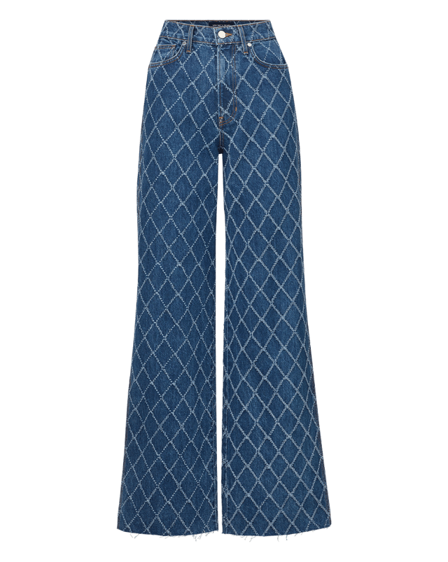 Taylor Diamond Printed Wide-Leg Jean