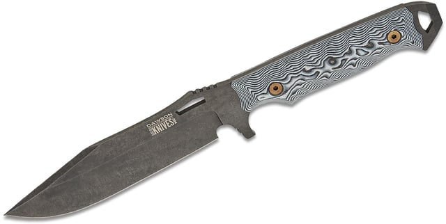 Dawson Knives Marauder GEN 2 Fixed Blade Knife 5.625 inch CPM-MagnaCut Midnight Clip Point Blade, White and Black G10 Handles, Kydex IWB Sheath