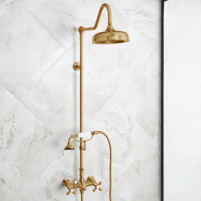 Mason Hill Collection Exposed Cross Handle Shower Set with Handshower