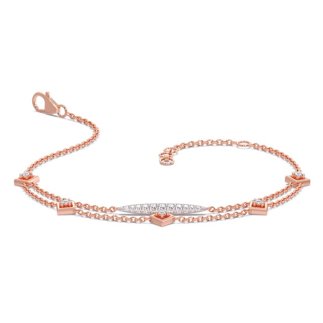 Quad Plaza 2 Layered Diamond Chain Bracelet