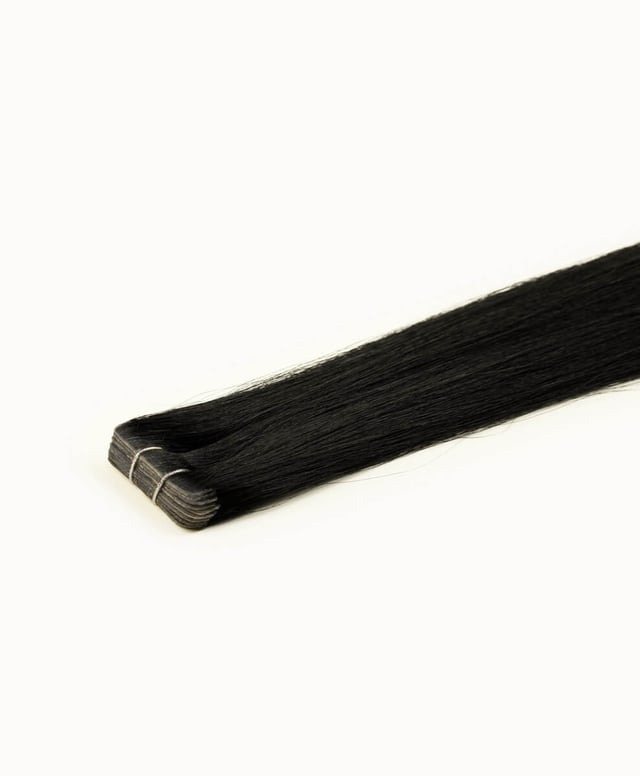 Jet Black, 16" Invisible Tape In Extensions, #N01