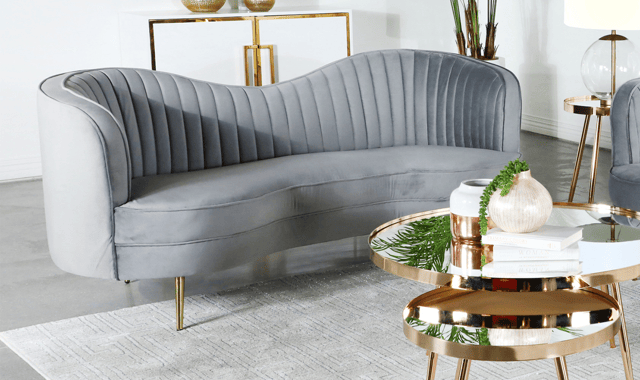 Coaster Furniture Sophia Channel Tufted Velvet Fabric Loveseat