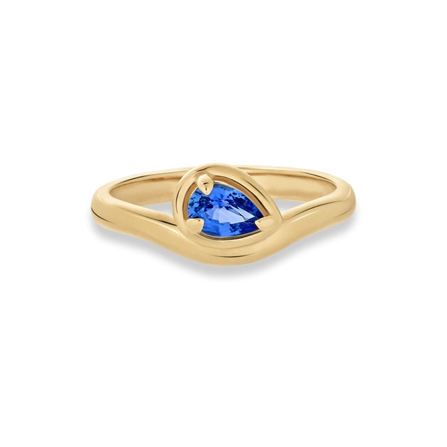 Sapphire Raindrop Merge Ring