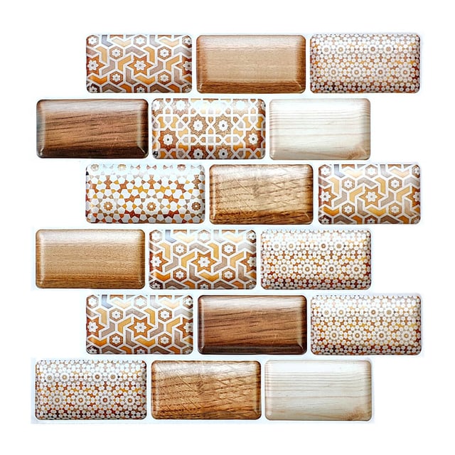 3D Matte Brown Mosaic Peel and Stick Wall Tile