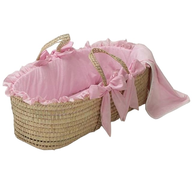 Classic Gingham Woven Moses Basket