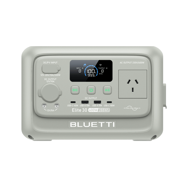 BLUETTI Elite 30 V2 | 288Wh 600W Portable Power Station（Light Sand Grey）