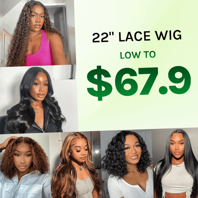 22" Low to $67.9| Clearance Price Different Styles Wigs 100%Human Hair Subscriber Exclusive Offer Flash Sale