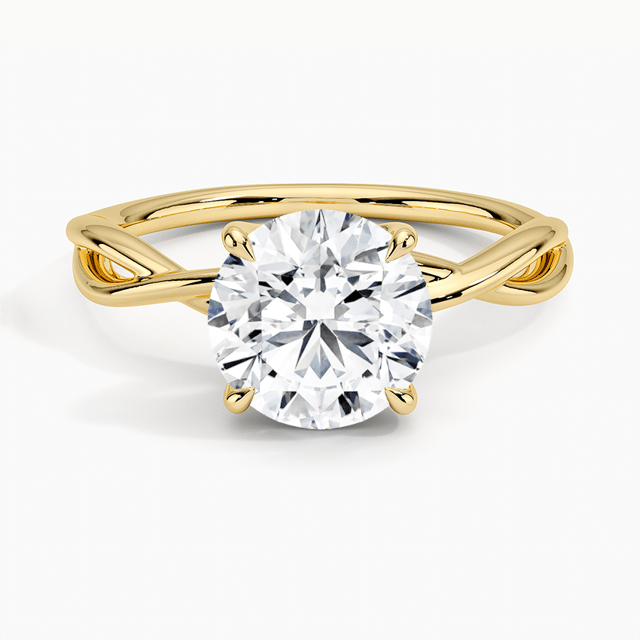 18K Yellow Gold Alya Twist Solitaire Ring