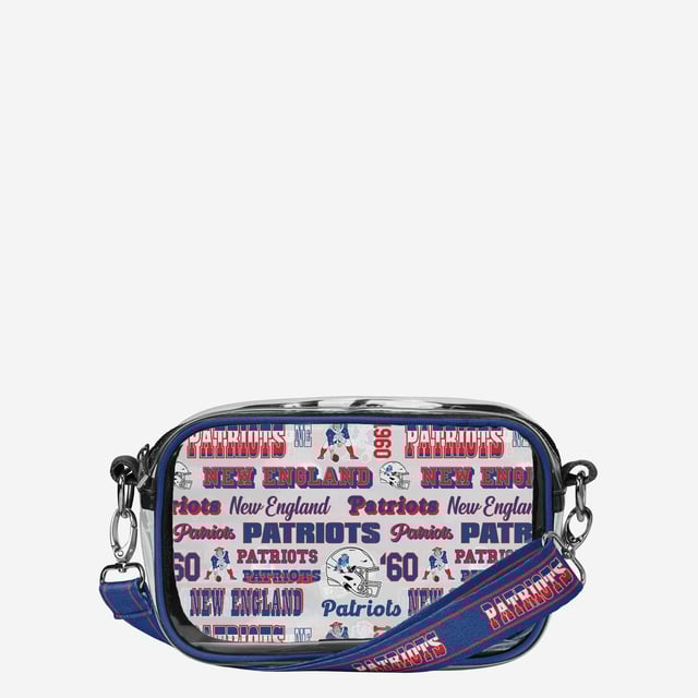 New England Patriots Repeat Retro Print Clear Crossbody Bag