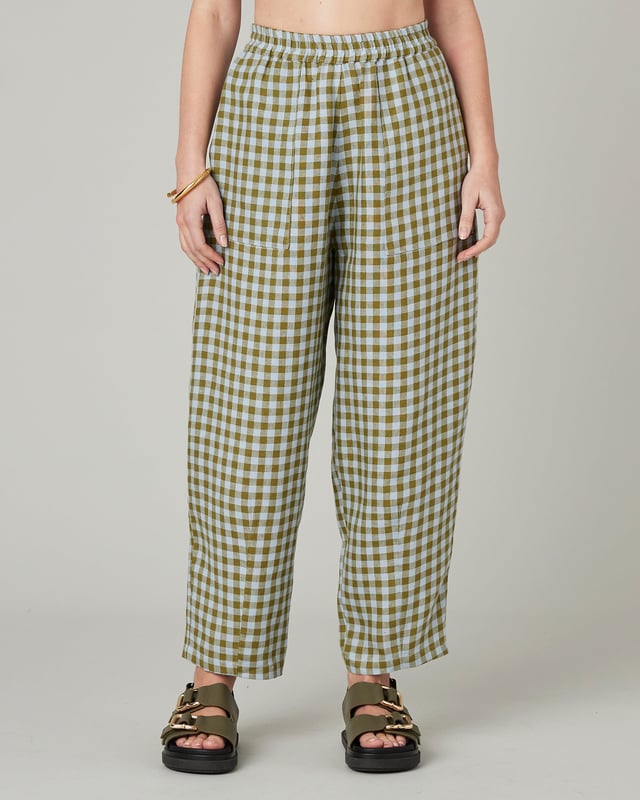 Huxley Meadow Check Linen Trousers