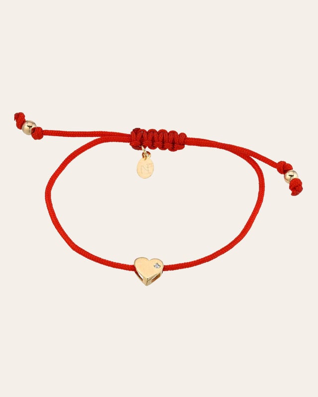 14k Gold Heart with Diamond Fortune Anklet