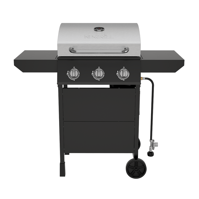3-Burner Gas Grill with Side Shelves