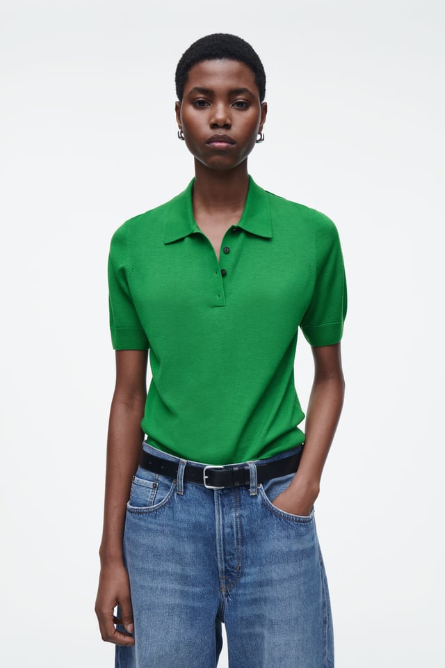 MERINO WOOL-BLEND POLO SHIRT