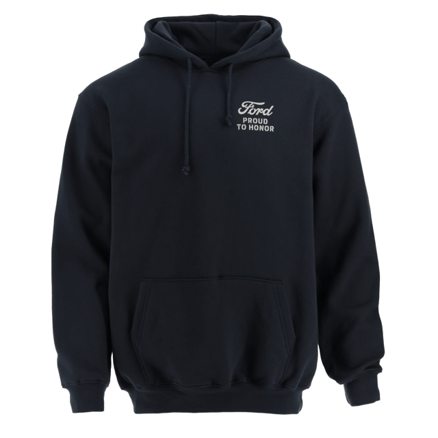Ford Proud To Honor Mens Eagle Graphic Navy Blue Pullover Hoodie