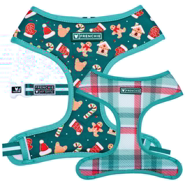 Frenchie Duo Reversible Harness - Gingerbread- Green