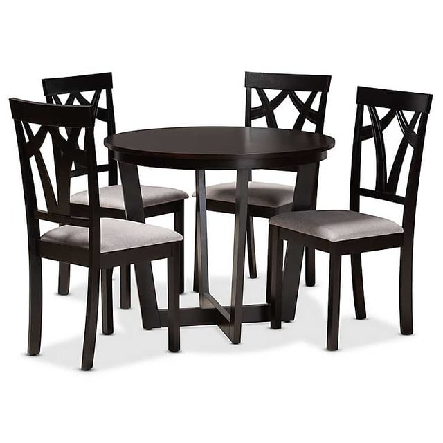 Dark Wooden Interlocked Base 5-pc. Dining Set