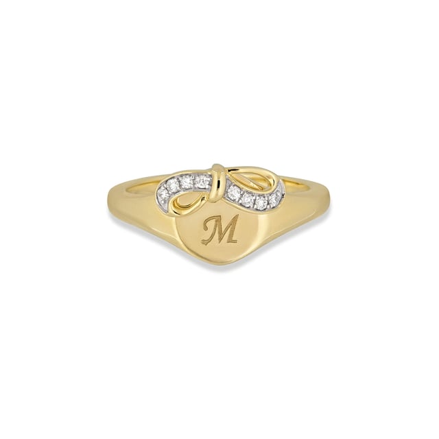 Bow Nouveau Signet Ring