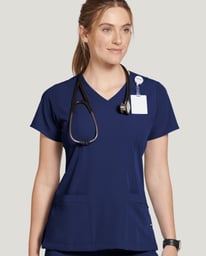 Women's Mock Wrap Scrub Top