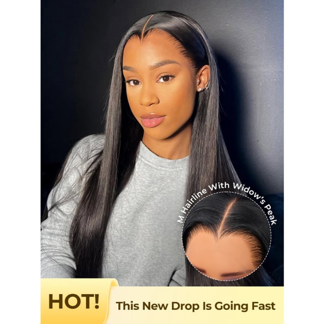 Ready To Go M Hairline Straight 6x8 Lace Front Wig With Drawstring