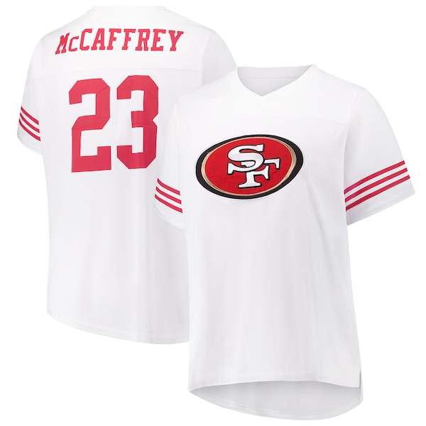 Women's Fanatics Christian McCaffrey White San Francisco 49ers Plus Size Fashion Jersey