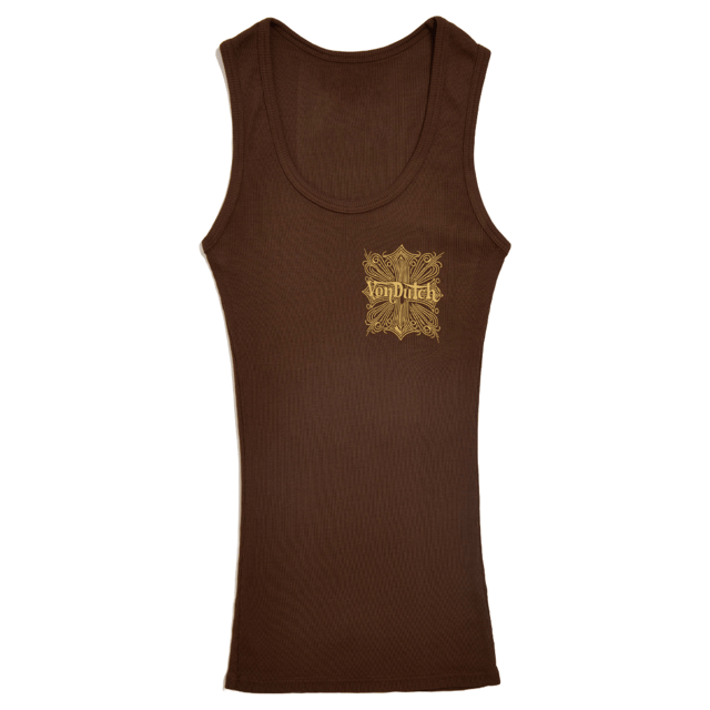 Brown and Yellow Classic Chopper Tank Top