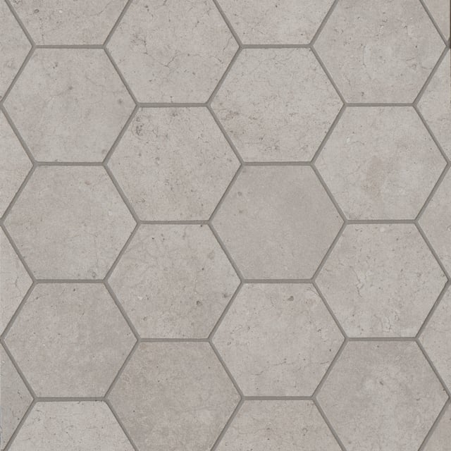 Materika 3" Hexagon Matte Porcelain Mosaic in Greige