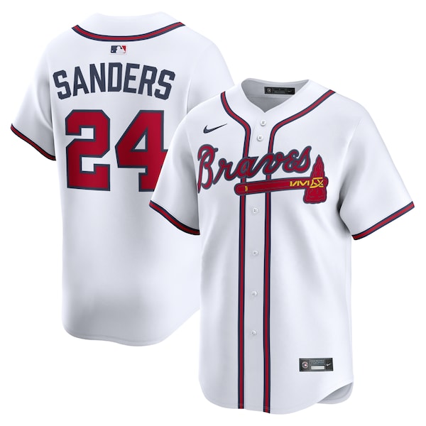 Men's Atlanta Braves Deion Sanders Nike White Limited Player Jersey