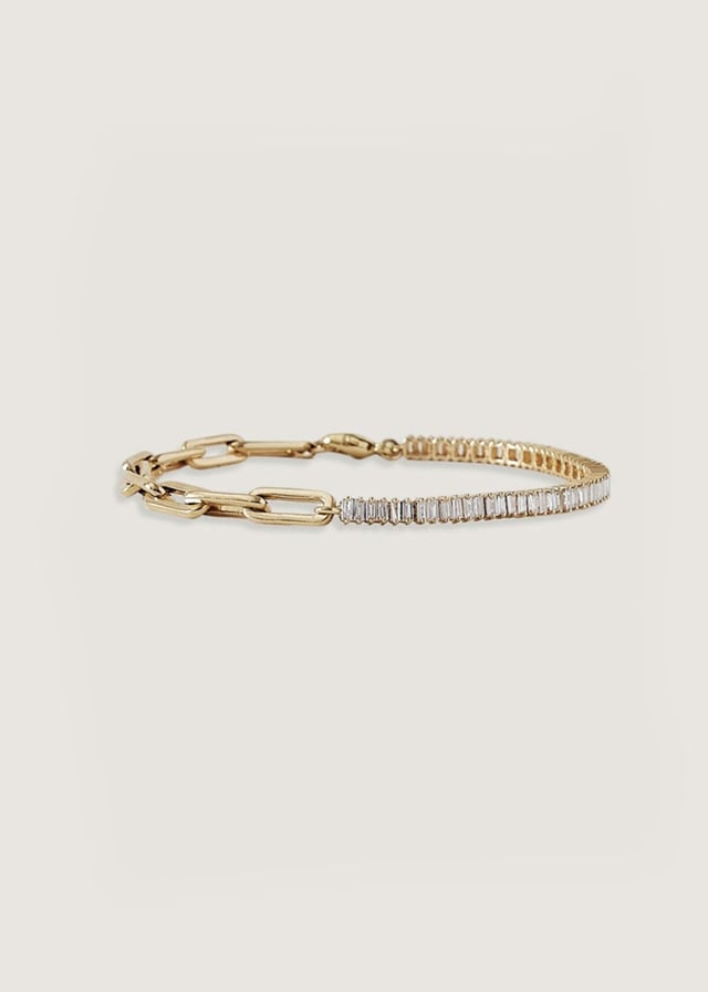 Serena Baguette Tennis Link Bracelet Diamond