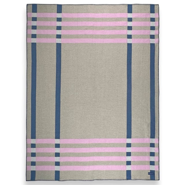 Frame Plaid Cotton Throw - Beige