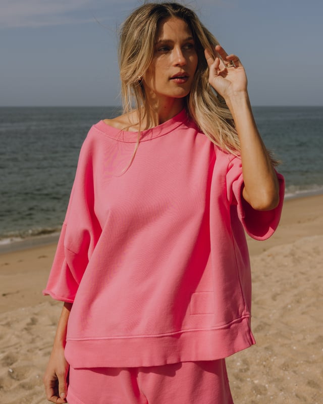 Cropped Sleeve Crew - Cheeks