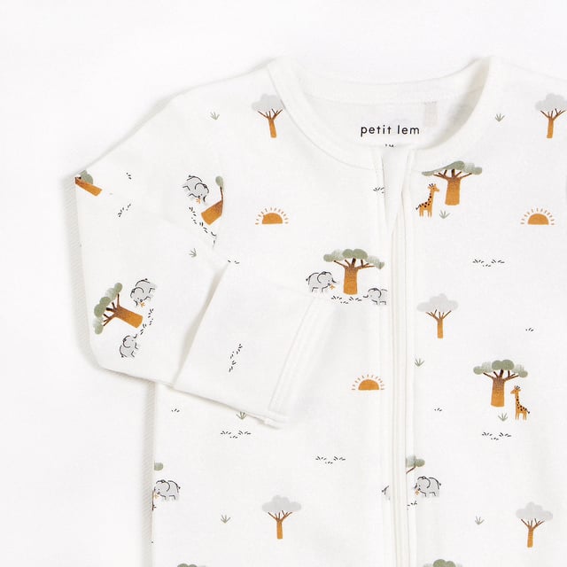 Safari Print on Off-White Sleeper