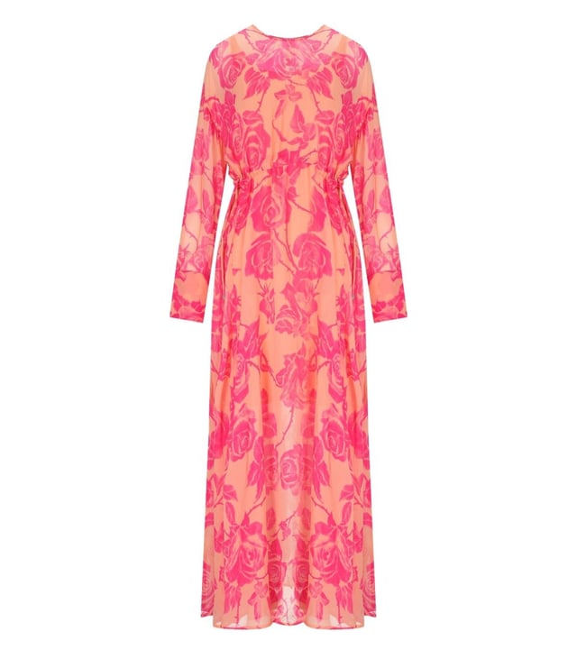 Essentiel Antwerp Hardware Pink Floral Long Dress