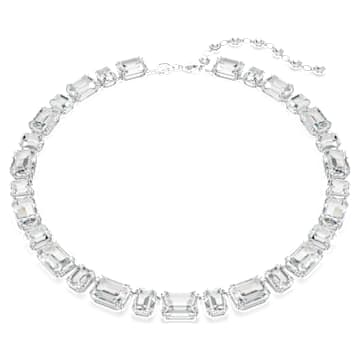 Millenia Tennis necklace, Octagon cut, White, Rhodium plated