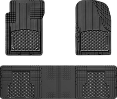 Weathertech® 11AVMOTHSB Universal Front and Rear Floor Mats, Black, Rubberized Thermoplastic, Front (27 in. Length x 19 in. Width), Rear (16 in. Length x 56 in. Width), Trim To Fit