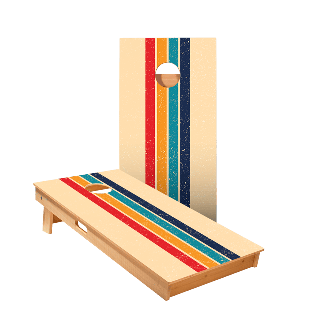 Retro Stripes Star Cornhole Boards