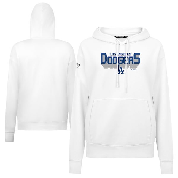 Women's Los Angeles Dodgers Levelwear White Adorn Retro 3D Pullover Hoodie