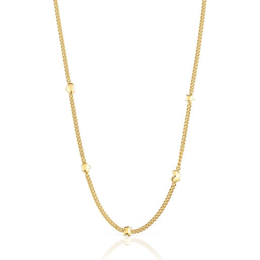 Short 18kt gold plating over silver Necklace with motifs Bold Motif