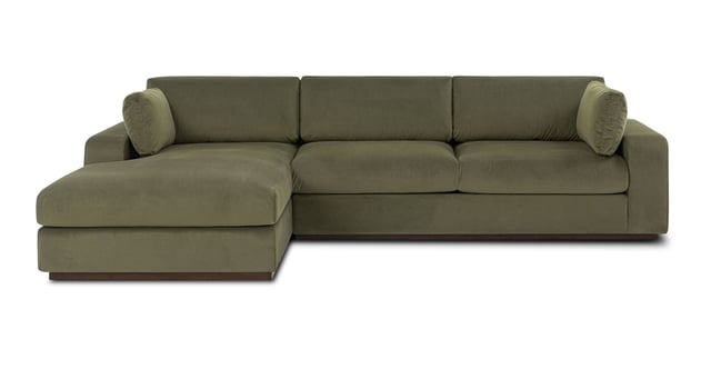 Malaga Velvet Left-Facing Sectional Sofa