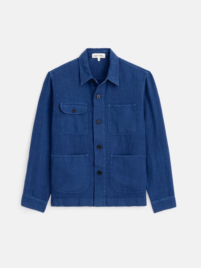 Garment Dyed Work Jacket in Linen