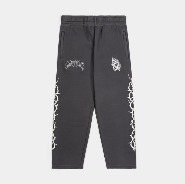Prayer Washed Fleece Mens Sweatpants (Grey/Beige)