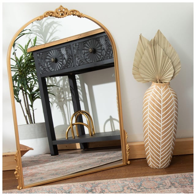 Gold Arch & Flourish Wall Mirror