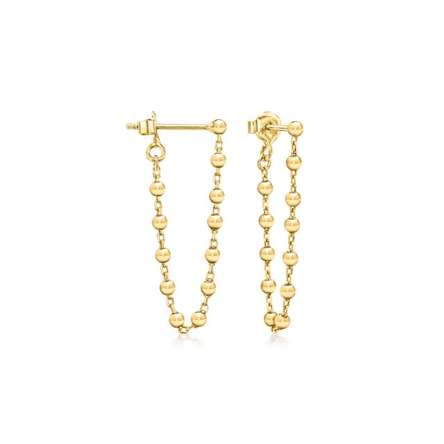 18kt Gold Vermeil Bead-Chain Drop Earrings