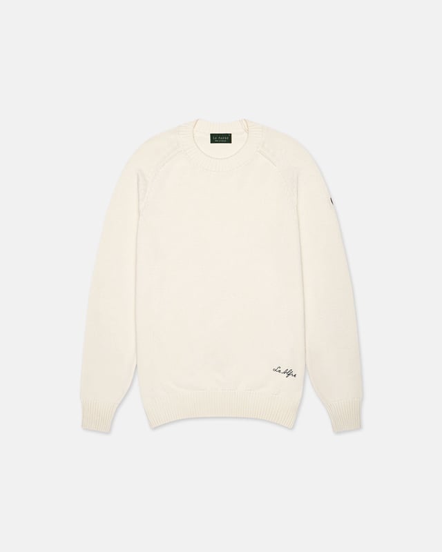 Cotton Crewneck Cream Sweater