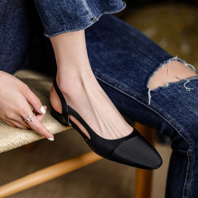 CHIKO Bricia Square Toe Block Heels Slingback Shoes