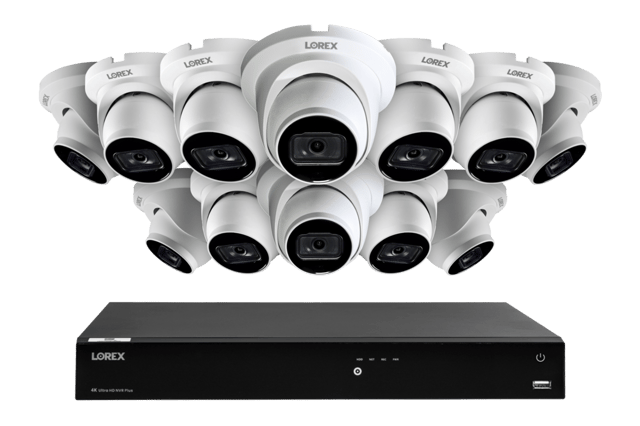 Lorex Fusion Series 4K 16 Camera Capable (Wired or Fusion Wi-Fi) 4TB Wired NVR System with A14 IP Dome Cameras