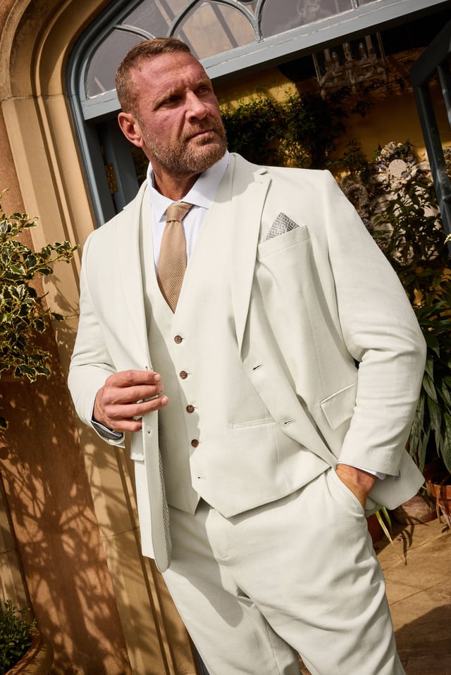BadRhino Tailoring Big & Tall Stone Linen Suit Jacket