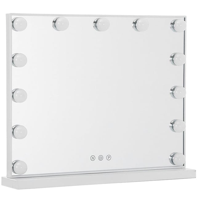 Living and Home LED Lighted White Makeup Vanity Mirror with Smart Sensor Screen | Wilko