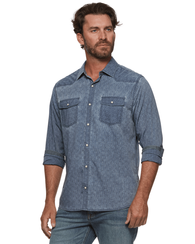 MENA DOT PRINT VINTAGE SOFT WESTERN SHIRT