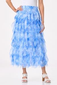  Cato Fashions | Cato Tie Dye Ruffled Mesh Skirt