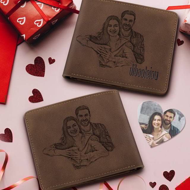 Anniversary Gifts Custom Double-Sided Photo Wallet Personalised Gifts For Anniversary